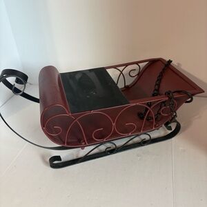 Red Metal Decorative Sleigh